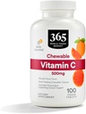 365 af Whole Foods Market, Chewable Vitamin C 500mg, Natural Citrus Flavor, Vegan, 100 tabletter