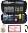 YouKnow Rejsebærer sag for Astma Inhaler, Inhaler Spacer for voksne og børn, Mask, Inhaler Holder med Astma Advarsel Label og Medical Card, med Carabiner (kun sag) (sort)