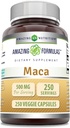 Amazing Formulas Maca 500 Mg Beeg 124; Vegetariske kapsler Supplement 124; Non- Gmo Beeg 124; Gluten- Free Beeg 124; Lavet i USA (1 Pack Beeg 124; 250 Tæl)