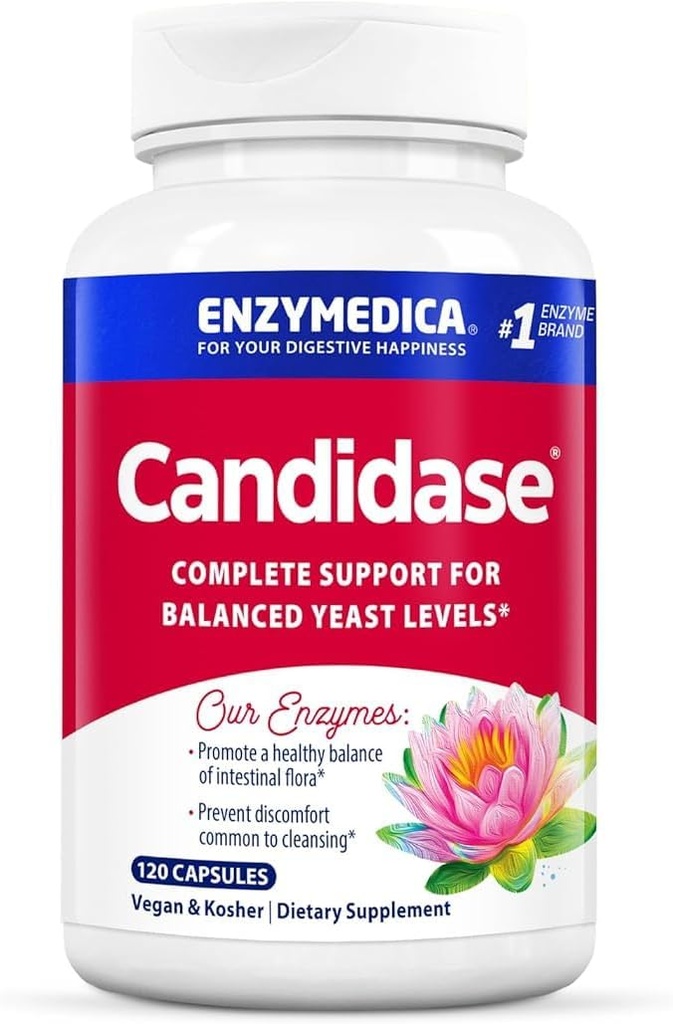Enzymedica, Candidase, Enzymes for Gentle Cleansing Support, Gut Health, 120 Count