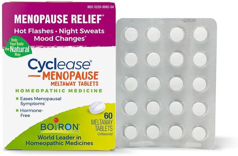 Boiron Cyklase Menopause Tabletter til lindring af hedeture, nattesved, irritabilitet og humørsvingninger - 60 Greve