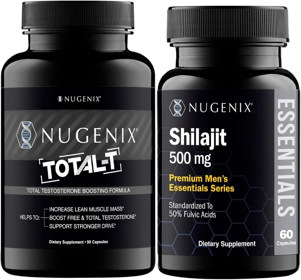 Nugenix Essentials Shilajit og Total- T Testosteron Booster for mænd
