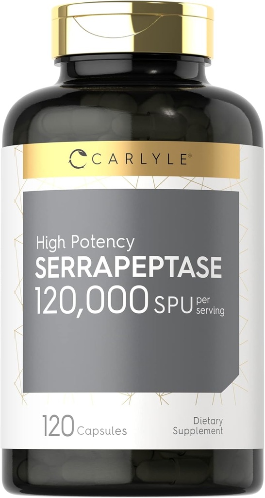 Carlyle Serrapeptase 120000 SPU Note 124; 120 Kapsler