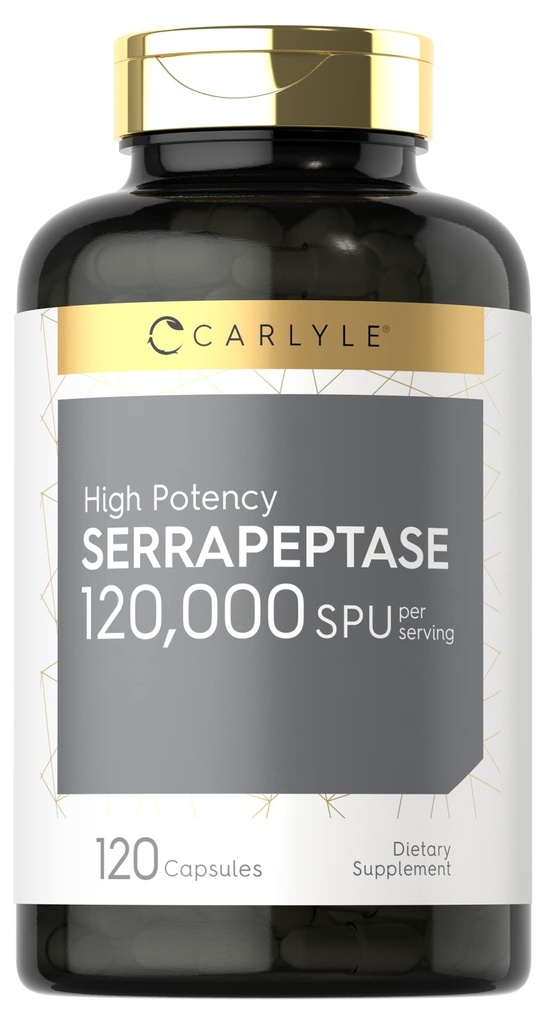 Carlyle Serrapeptase 120000 SPU Note 124; 120 Kapsler