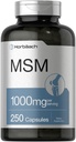 Horbäach MSM Supplement Kapsler: 124; 1000mg; 124; 250 Greve: 124; Non- GMO og Gluten Free Formel: 124; Methylsulfonylmethan