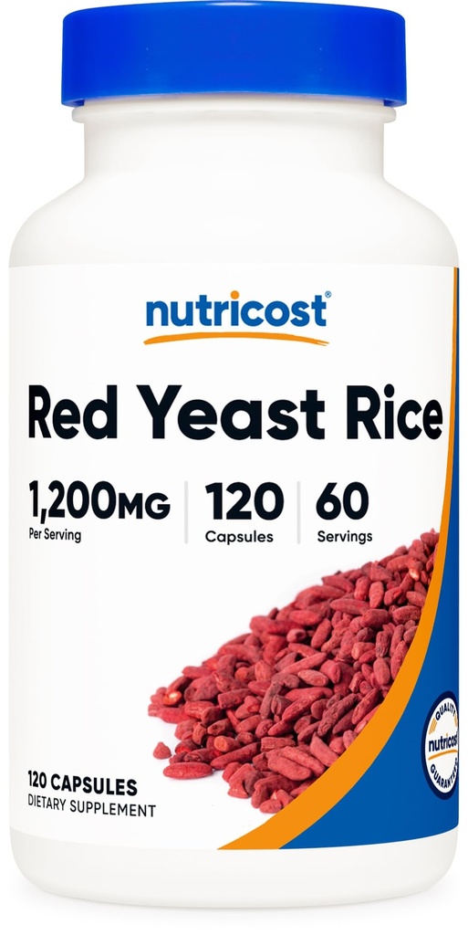 Nutricost Red Yeast Rice 1200mg, 120 Kapsler - 60 Serv, Veggie Caps, Non- GMO, Gluten Free