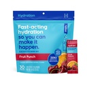 HYDRANT - Hydrering Pulver, Frugt Punch Flavor, 30 Individuelle Instant Elektrolyte Rehydrering Pakninger - Lavt sukker drik mix til daglig brug, Rejser og træning