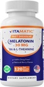 Vitamatisk melatonin 30 mg - med B6 & L- Theanin - 120 hurtigt opløselige tabletter med naturlig berry flavor (2 tabletter dosis = melatonin 60 mg) (120 greve (pakning med 1))