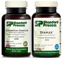 Standard Process Metabolisme og fordøjelsessygdom Bundle - Chrom Complex & Diaplex Kosttilskud - Understøtter Kulhydrat fordøjelse & Pancreas funktion - Chrom Kosttilskud med vitamin A