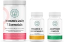 Kvindelige Daglige 7 Essentials, Vitamin D3 + K2 Chewables & Adaptogen Complex Bundle