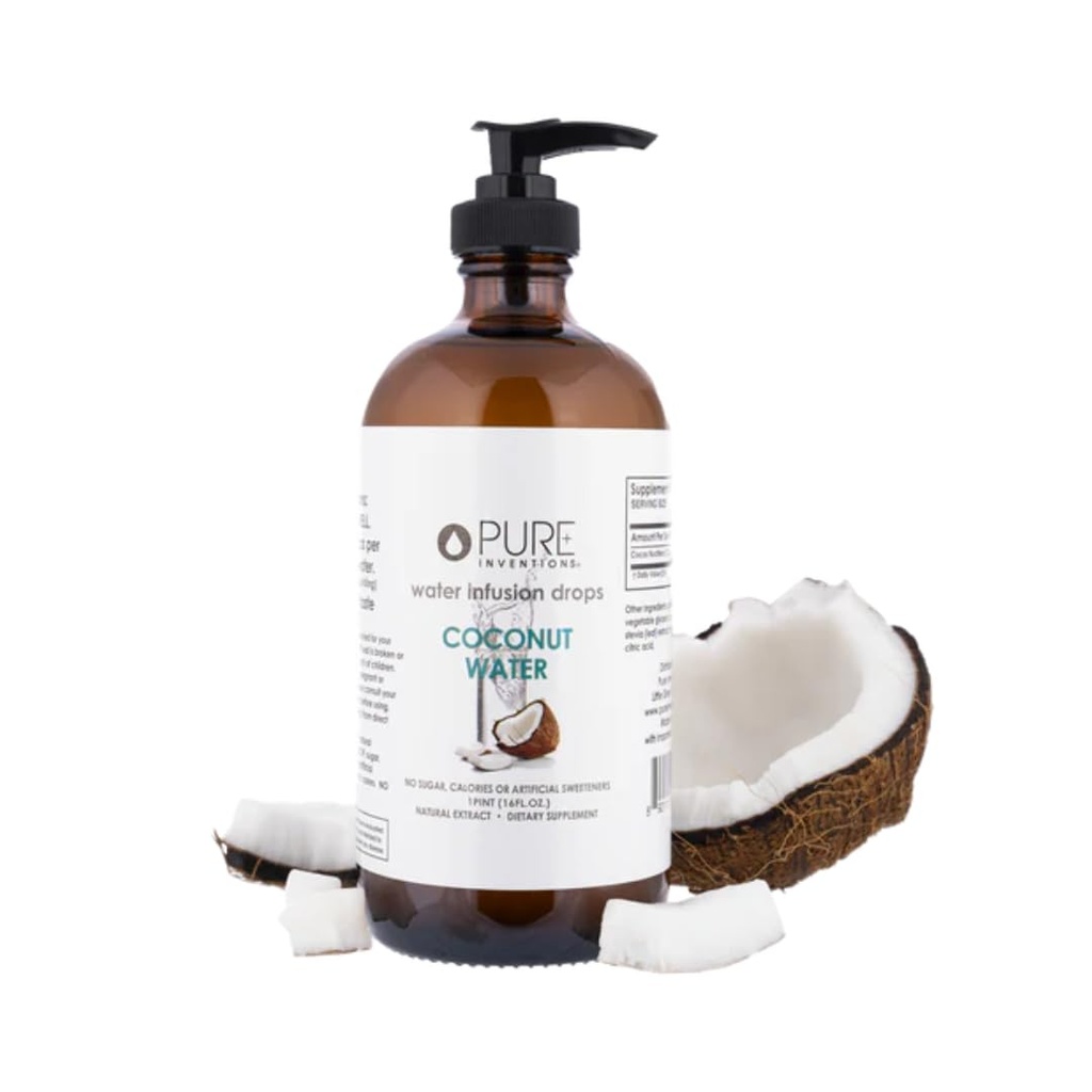 Pure Inventions Coconut Water - Water Infusion Drops - No Sugar, Calories, or Artificial Sweeteners - 500 servings - 16oz Bottle