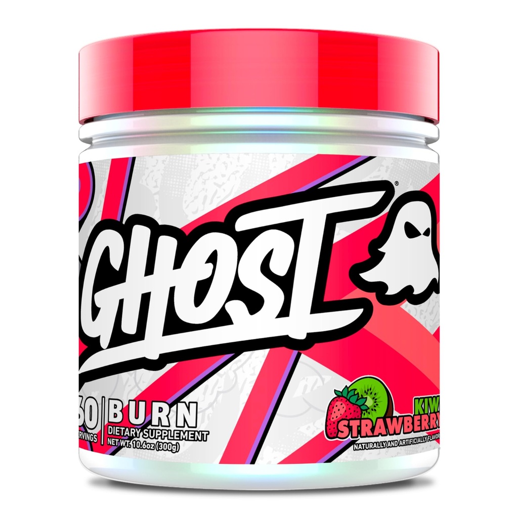 GHOST Burn Weight Management Powder, Kiwi Strawberry (60 Servere) - Metabolisme og energi Support til mænd og kvinder - Natural Coffein, L-Carnitin & L-Tyrosine - Soy & Sugar- Free, Vegan
