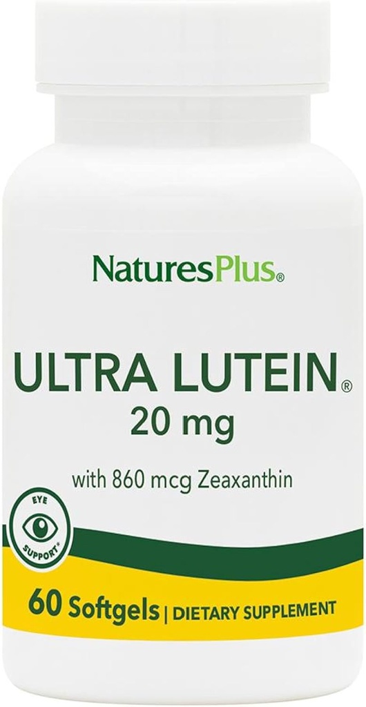 NaturePlus Ultra Lutein 20 mg - 60 Softgels - Nutritional Support for Sund Øje funktion - 60 Servering