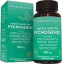 Viva Naturals Pycnogenol - 100mg French Maritime Pine Bark Extract - Understøtter cirkulering, Antioxidant- Like Activity, Joints & immunforsvar sundhed og funktion - 60 Veggie kapsler