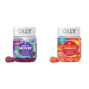 OLLY Constipation Relief Gummies with Rabarber, Prunes, Amla & Probiotic + Prebiotic Gummies for fordøjelsessygdomme, 500 Millioner CFU 'er, 30 Greve