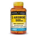 MASON NATURAL L- Arginin 500 mg med kalcium- understøtter sund cirkulation og vaskulær funktion, nitrogenoxid tillæg, 60 kapsler