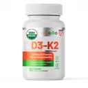 LIVEGOOD Organic D3 K2 Supplement 2000 IE, Veganske kapsler med MK- 7, Pure Vitamin D3 med K2 til immun, og Knoglestøtte Lavet i USA Organic D3 K2 Formel (60 Tæl)