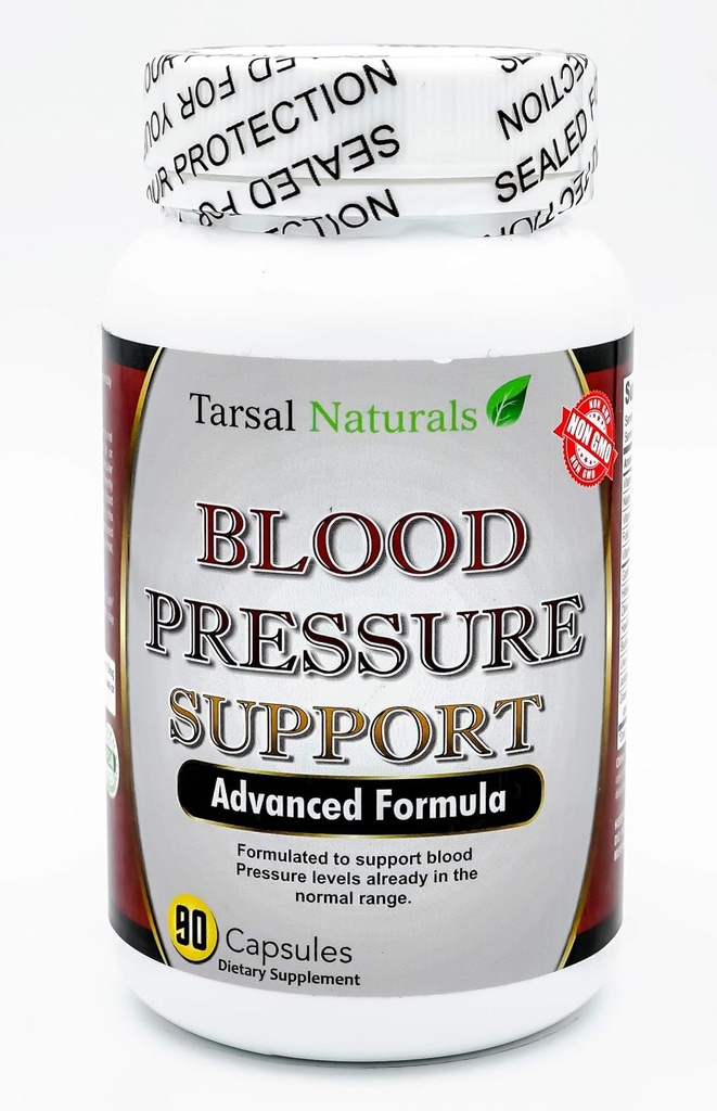 Blodtryk 90 Kapsler Advanced Formel Support Blodtryk til det normale område Understøtter sunde triglycerider i dit blod. Fremstillet i USA Gluten Free FDA Registered Facility cGMP