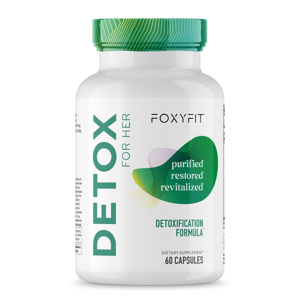 FoxyFit Detox til hendes 30 dages Detox Rengøring Formel, der understøtter sund fordøjelsesfunktion, fremmer afgiftning, & Balancer fra inden *