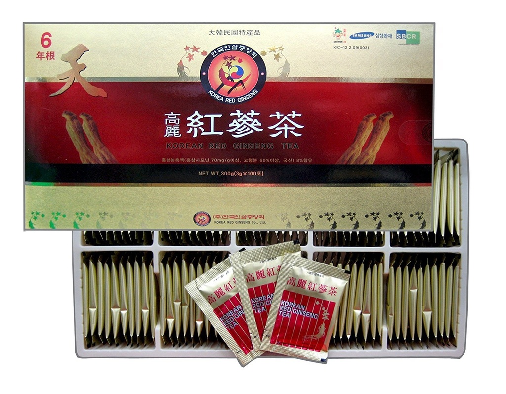 TG153 Koreansk Rød Ginseng Instant Tea 3g x 100 Sachet, Kaffe Alternativ, Koreansk Rød Ginseng rod ekstrakt sød te