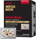 Mega Mænd hele kroppen Ultra Premium Vitapak Program, GNC bedste ernæring Pack for Mand Wellness, Praktisk, 8 Produkter i 1 pakke, Hukommelse, Med klinisk Proven Ingredienser, Fælles Support, 30 svgs
