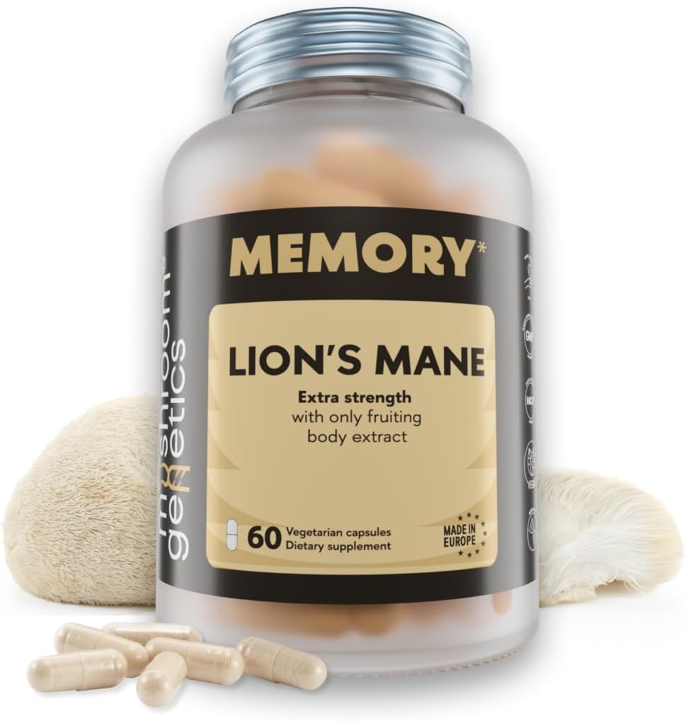 Lions Mane- supplement kapsler - Nootropisk champignon supplement til hjerne, hukommelse og immunforsvar