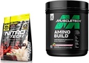 MuscleTech Nitro- Tech Whey Protein Powder Isolere & Peptider Budd124; Protein + Creatin for Muscle Gain & BCAA Aminosyrer + Electrolyte Powder Amino Build 7g af BCAA + Electrolytes Support