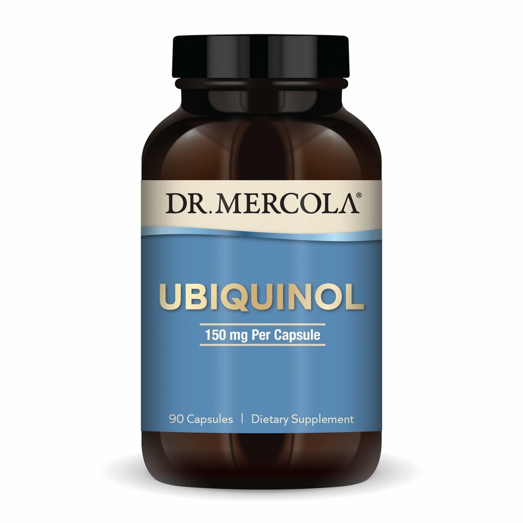 Dr. Mercola Ubiquinol - 150 mg Ubiquinol - Understøtter energiproduktion - Antioxidant supplement - Non- GMO, Gluten- Free & Soy- Free - 90 Kapsler (90 Servere)