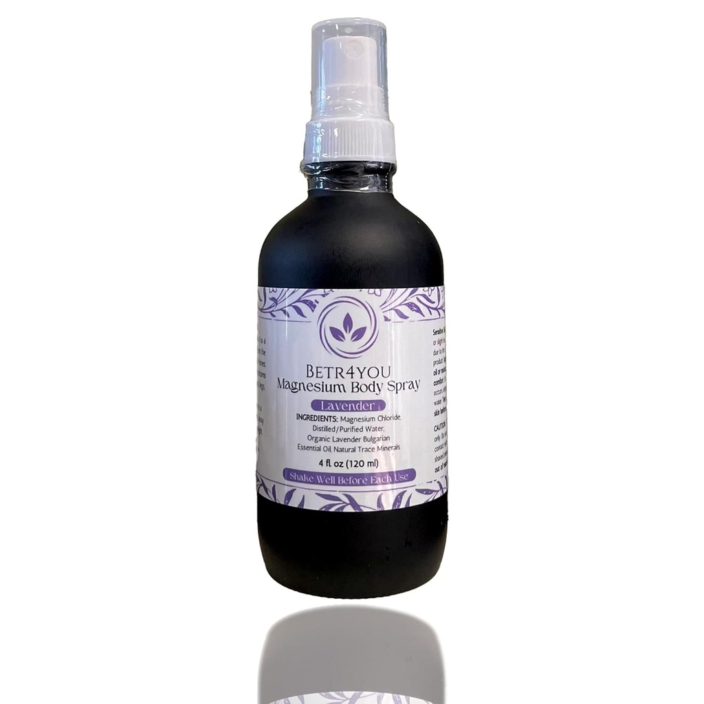 BETR4YOU Official | Topical Magnesium Body Spray | 4 Fl. Oz. | Viral TikTok Product (4 Fl Oz, Lavender)