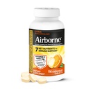 Airborne C-vitamin 1000mg (per servering) - Citrus Chewable Tablets (116 Tæl i en flaske), Glutenfri immunsupporttilskud, med Vitamin A C E, Zink, Selen, Echinacea, Ingefær, Antioxidanter
