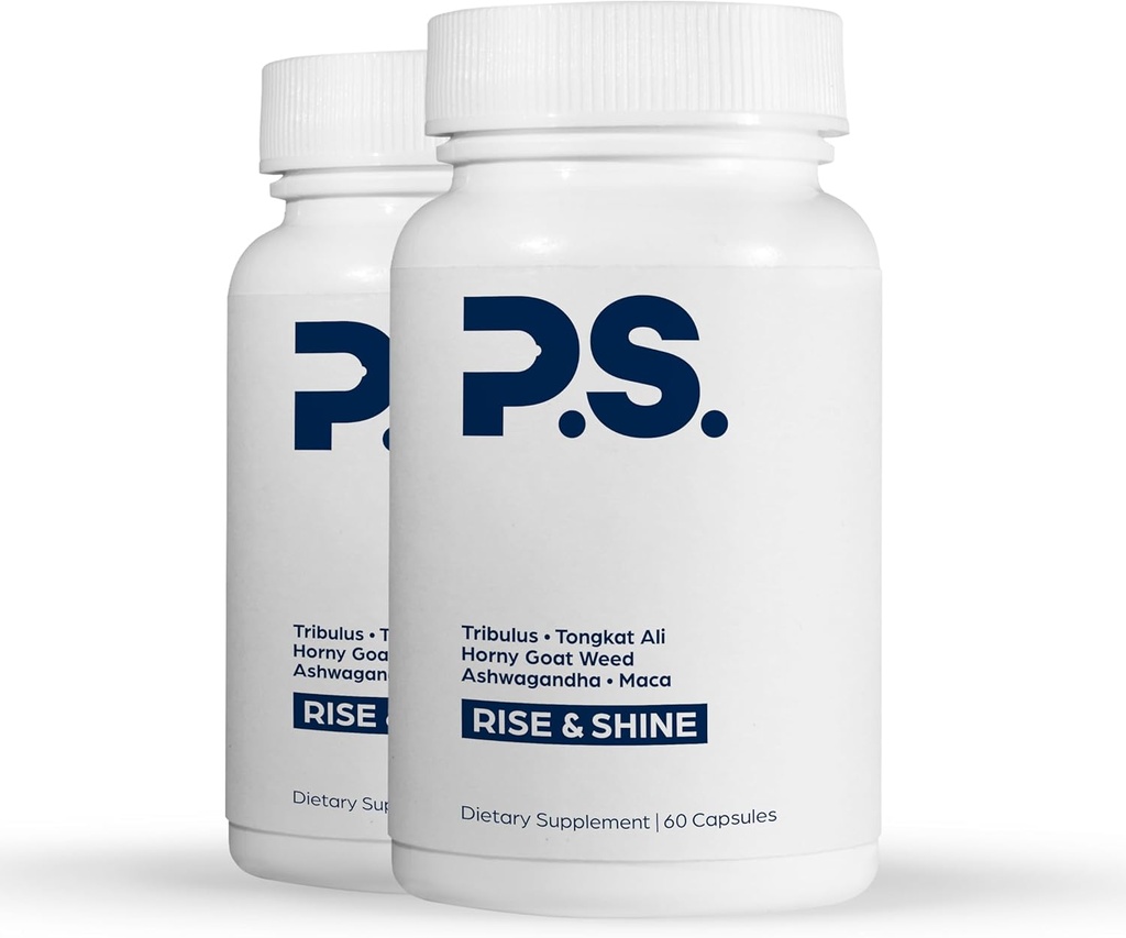 PS Natural Testosteron Booster til mænd - Premium D3 og Zink Kosttilskud til mænd med Tribulus, Horny Geat Weed, og Tongkat Ali - Test Booster og energi Kosttilskud (120 kapsler)