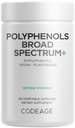 Kodeage Polyphenoler Broad Spectrum Supplement - Blend af 15 bær, frugter og botaniske ekstrakter, Decaf Green Tea Leaf, Quercetin, Resveratrol, Pomegranat, gurkemeje - Non-GMO - 120 Kapsler