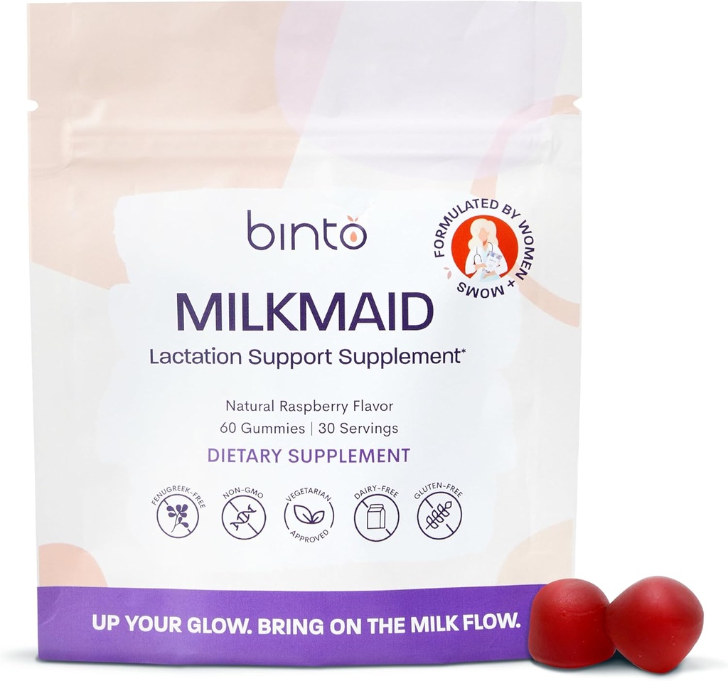 Binto Milkmaid Gummies er en lækker Amning Support til Sygeplejersker - Understøtter sund Amning og Øger Mælkeforsyning (30-dages Tilgang)