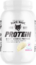 Black Magic Multi- Source Protein - Whey, Casein, Enzymes, & MCT - Pre Post Workout - Keto, Lavsukker, Gluten Free - Fransk Vanilla - 24g Protein - 2 LB