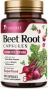 Beet Root Capsules 1300mg - Extra Strength Red Beetroot Powder Supplement - Understøtter nitrogenoxid produktion, Heart Health & Natural Energy - non-GMO, Vegan, Gluten Free - 120 Veggie Capsules