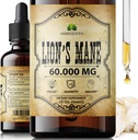 Lions Mane Extract 2 fl oz Liquid - Natural Mushroom Supplement Tincture for Brain, Memory, Mental Clarity & Focus - immunforsvar - High Potency Formel - 90- Day Supply