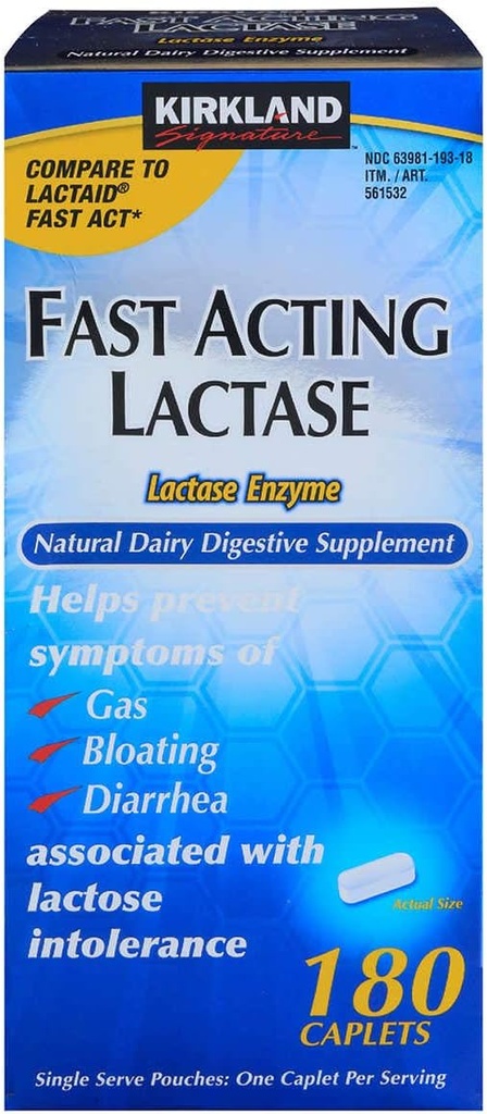 Kirkland Signature Hurtig fungerende lactase (3 Pack)