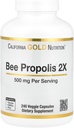 California Gold Nutrition Bee Propolis 2X Potency, Concentrated Extract 500 mg, Equivalent to 1000 mg of Natural Propolis, Support Immune Health & Vitality*, 240 Veggie Capsules
