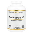 California Gold Nutrition Bee Propolis 2X Potency, Concentrated Extract 500 mg, Tilsvarende 1000 mg af Natural Propolis, Support immunforsvar & Vitality *, 240 Veggie Capsules