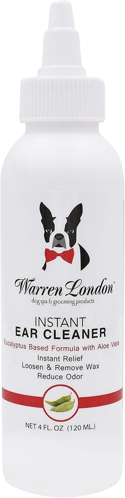 Warren London Instant Ear Cleaner- Dog Ear Drops w / Aloe at forhindre irritation nogensinde 124; Made USA