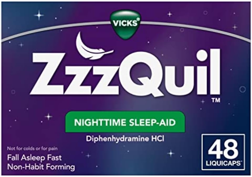ZzzQuil, Nighttime Sleep Aid LiquiCs, 25 mg Diphenhydramin HCl, No.1 Sleep- Aid Brand, Non-Habit Forming, Fall Assapy Fast, 48 Greve