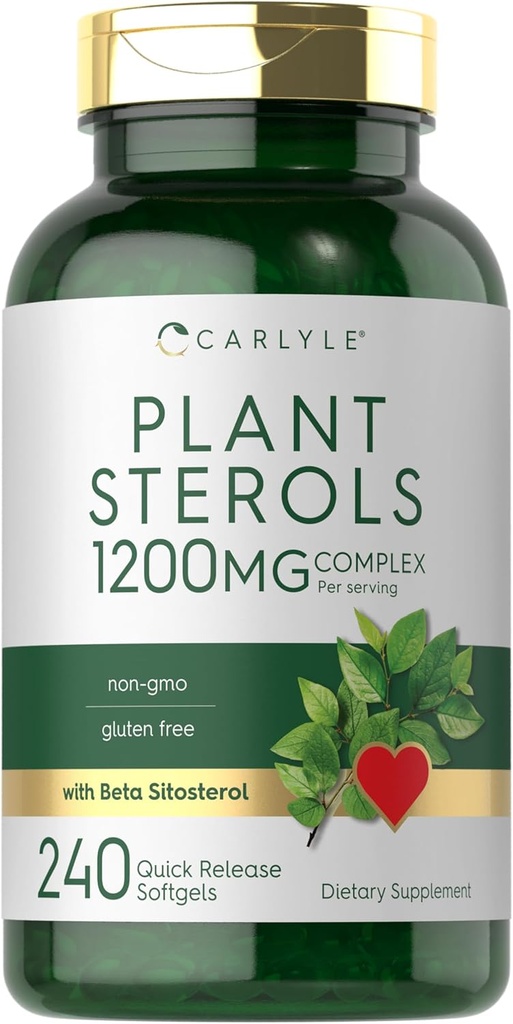 Carlyle Plant Steroler 1200 mg • 124; 240 Ultra Potent Softgel Kapsler • 124; Non- GMO og Gluten Free Supplement • 124; med Beta Sitosterol
