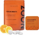 NOOZ Focus Mints Refill Bag - Coffeine- Free Brain Booster for Mental Clarity- Tangerine & Lemon Flavor Flavor 124; Sugar- Free, Travel- Friendly Supplement med C-vitamin, B6, B12 - Non-GMO, Clean Label, 150 Mints