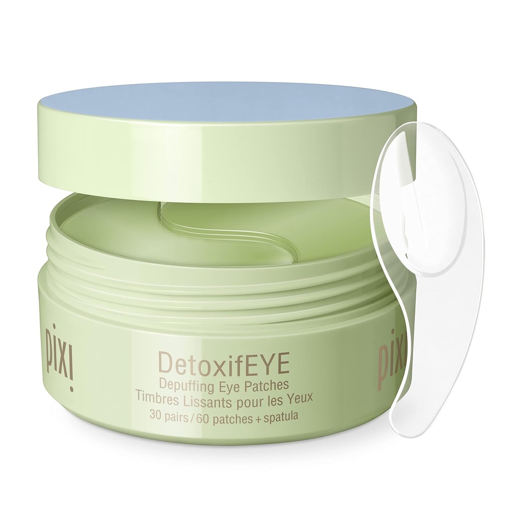 Pixi DetoxifEYE depuffing Hydrogel Under- Eye Patches, Agurk, Hyaluronsyre & koffein For Puffy Eyes og mørke cirkler, Hydrate Eye Area, 30 par, 60 Patches