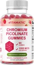 Vitamatisk chrom picolinat 1000 mcg - 90 Gummies - Høj potens chrom - Raspberry Flavor