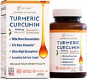 A1Vitality NovaSOL Turmeric Curcumin 1000mg – Clinically Proven 185x Higher Absorption – Promotes Joint Comfort, Mobility & Overall Wellness – Non-GMO, Doctor Formulated, 60 Softgels.