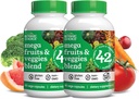 Botanic Choice Mega Frugt og grøntsager Blend I alt 42 Frugt og grøntsager Ligesom Elderberry, Chlorella, Kale Energy Balance & Superfood Vegetabilske Kosttilskud til voksne - 2 Pack