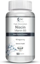 Generisk Niacin Vitamin B3 kapsler - med flush, ikke-GMO, Gluten Free -90 kapsler