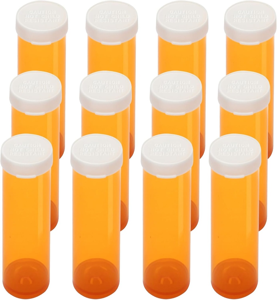 Tomme plastic pill flasker med let åbne Caps (ikke barn resistent), receptpligtig medicinering hætteglas, Clear Containers Pill Cases Dispenser Organisatorer (12pcs) (60 Dram)