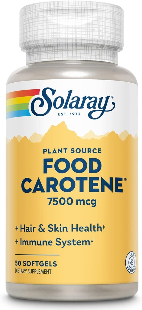SOLARAY Food Caroten, A-vitamin som beta-caroten 25000IU
